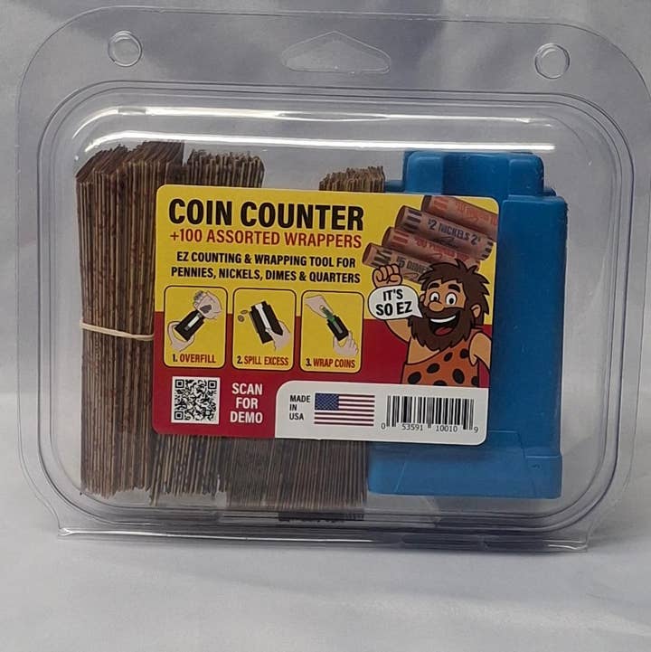 Funcell Enterprises LLC - Wholesale Money/Piggy Bank - Coin Counter with 100 Coin wrappers EZ Wrapping Kit.0