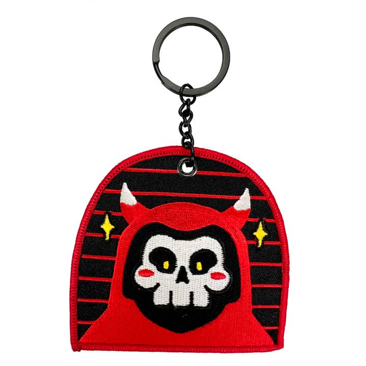 Warm People - Wholesale Keychain - Unisex - Conflicted - Red Reaper Embroidered Keychain1
