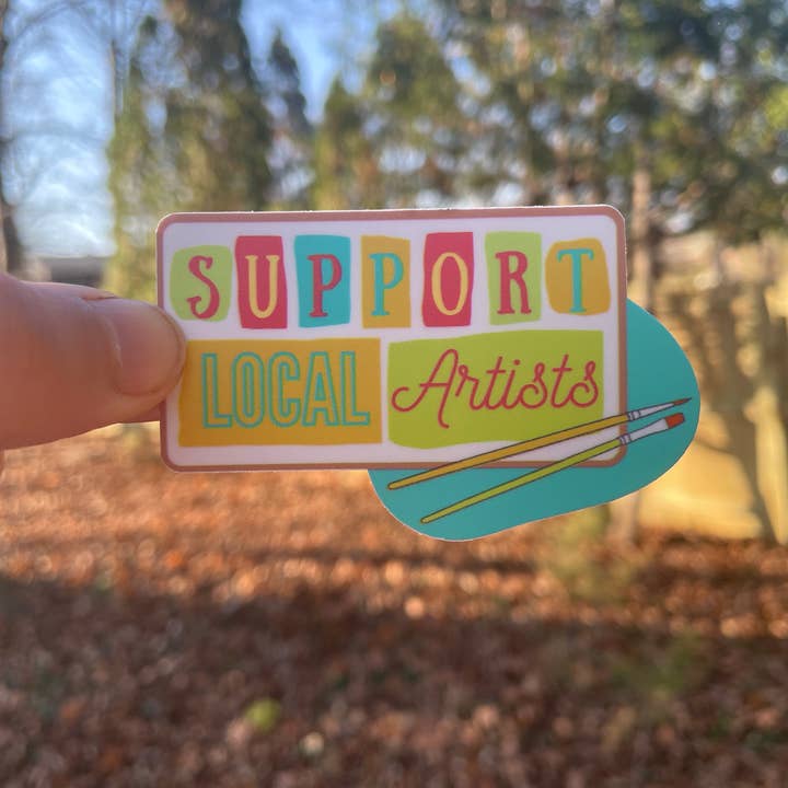 Busy Hands Studio - Wholesale Sticker - Support Local Artists Vinyl Sticker, 3"x2" Vinyl Sticker