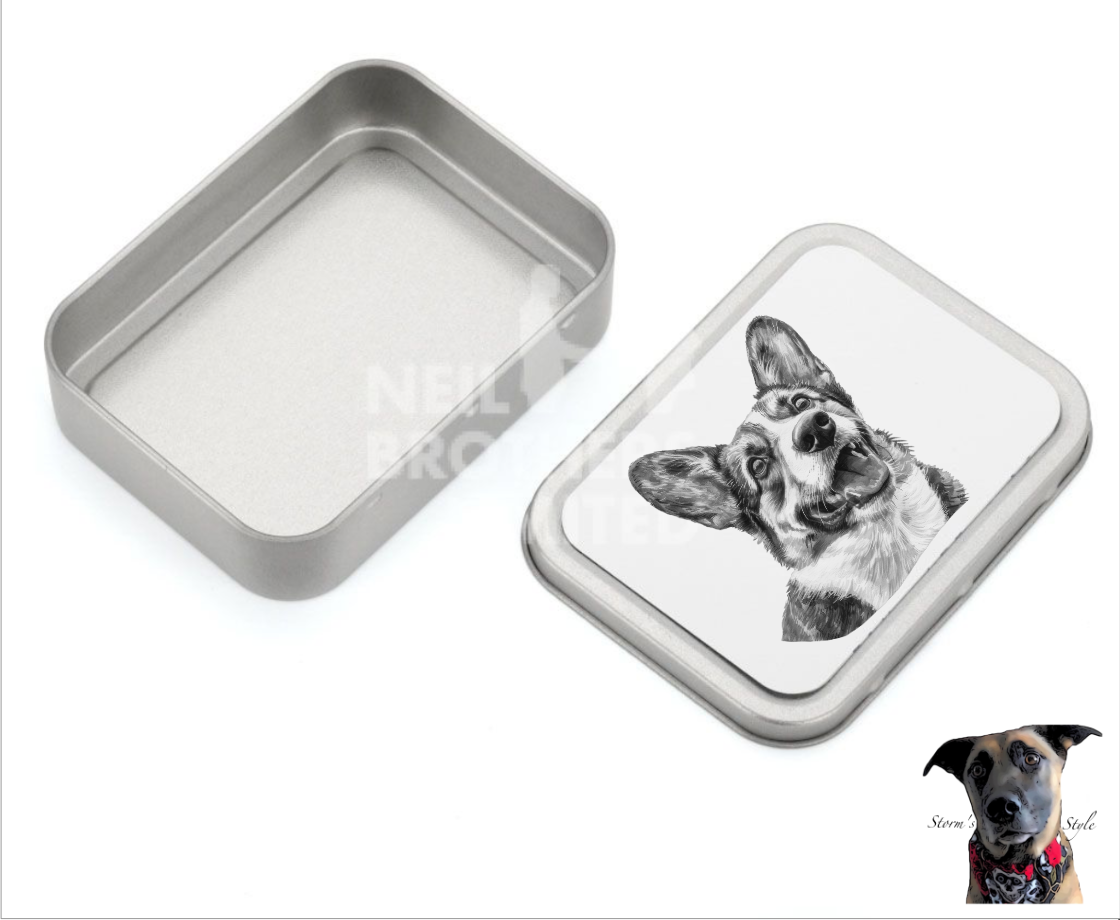 Storms Style - Vente Bocal à friandises – chien - Boîte à friandises en métal pour petit chien noir et gris - de nombreuses races15