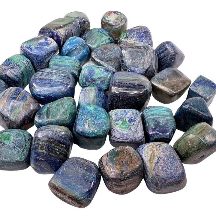New Moon Beginnings - Wholesale Spiritual Stone/Crystal - Azurite Tumbled Stone - Polished Azurite Crystal (Matt)