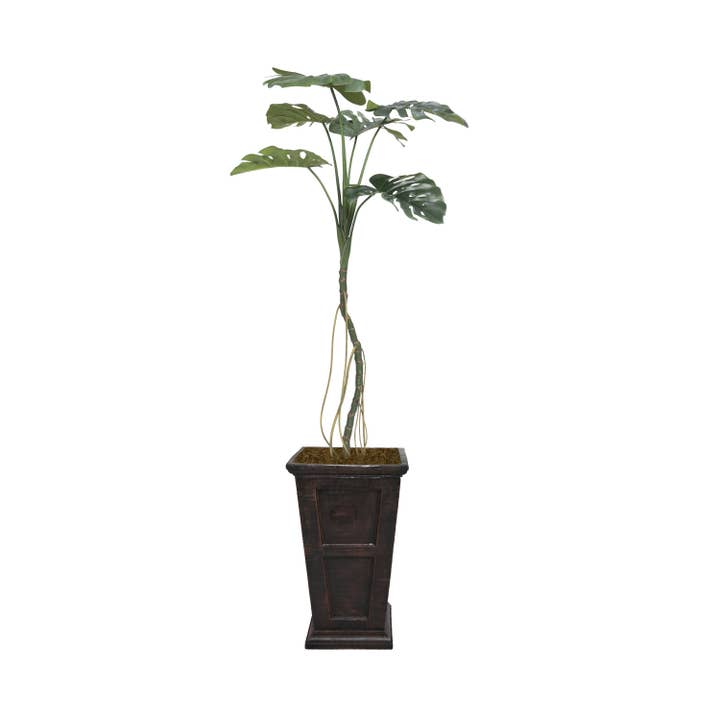 78" Artificial Monstera with Brown Planter for wholesale by Vintage Home