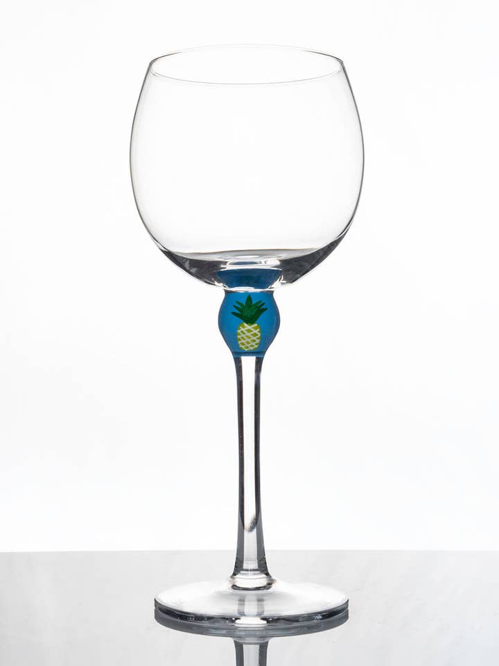 Pineapple Wine Glass (4 Pack) for wholesale by The Giving Glass