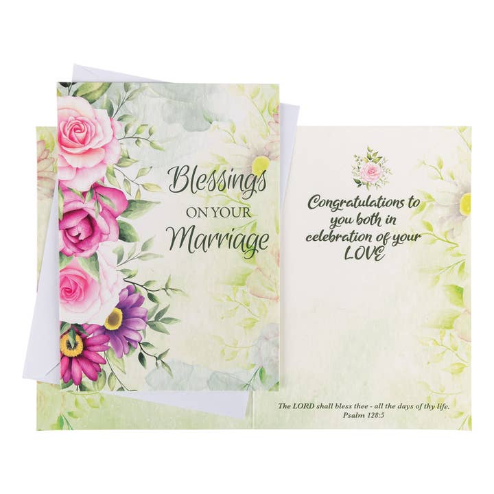 Divinity Boutique - Wholesale Wedding Card - Single Cards - Wedding - Blessings Psalm 128:5 (6 Pk)