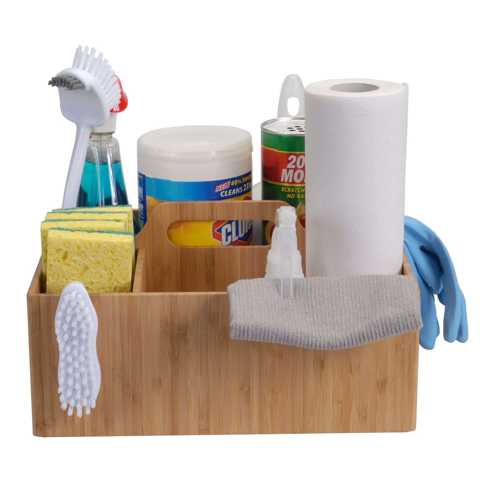 MobileVision – wholesale Kitchen storage/organiser – Bamboo Multi Purpose Caddy with Handle3