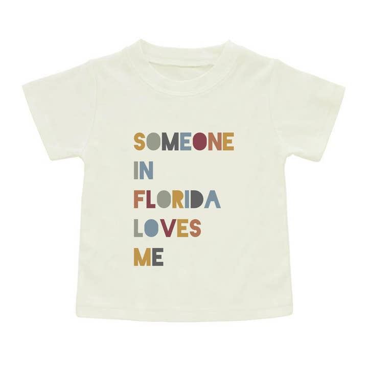 Emerson and Friends - Wholesale Screen-printed t-shirt – Kids - Someone in FL Loves Me Florida Kids Gift Cotton Tee Shirt0