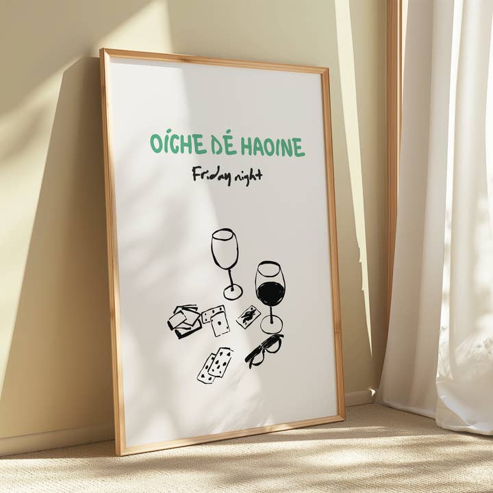 Oíche dé hAoine Print for wholesale by As Gaeilge