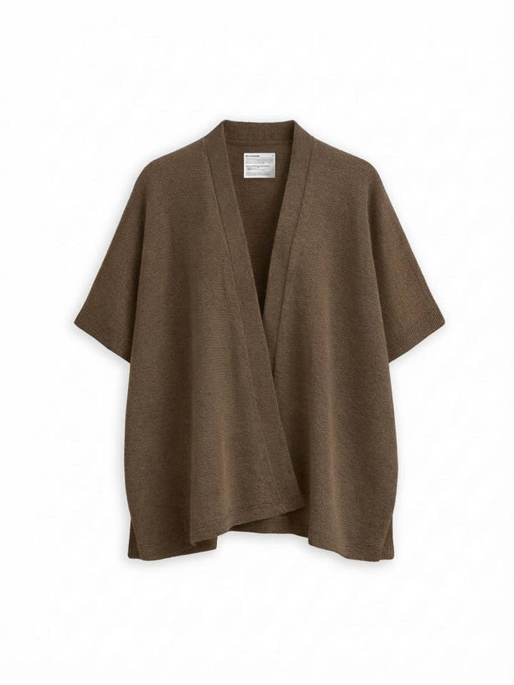 Damen-Reise-Merino-Poncho-Wrap – kamelfarben für den Großhandel von Ministry Of Supply