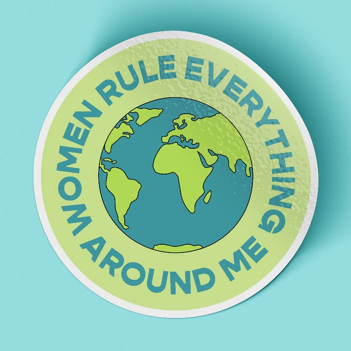 Women Rule Everything Around Me (Green) Sticker for wholesale by Woman-Owned Wallet