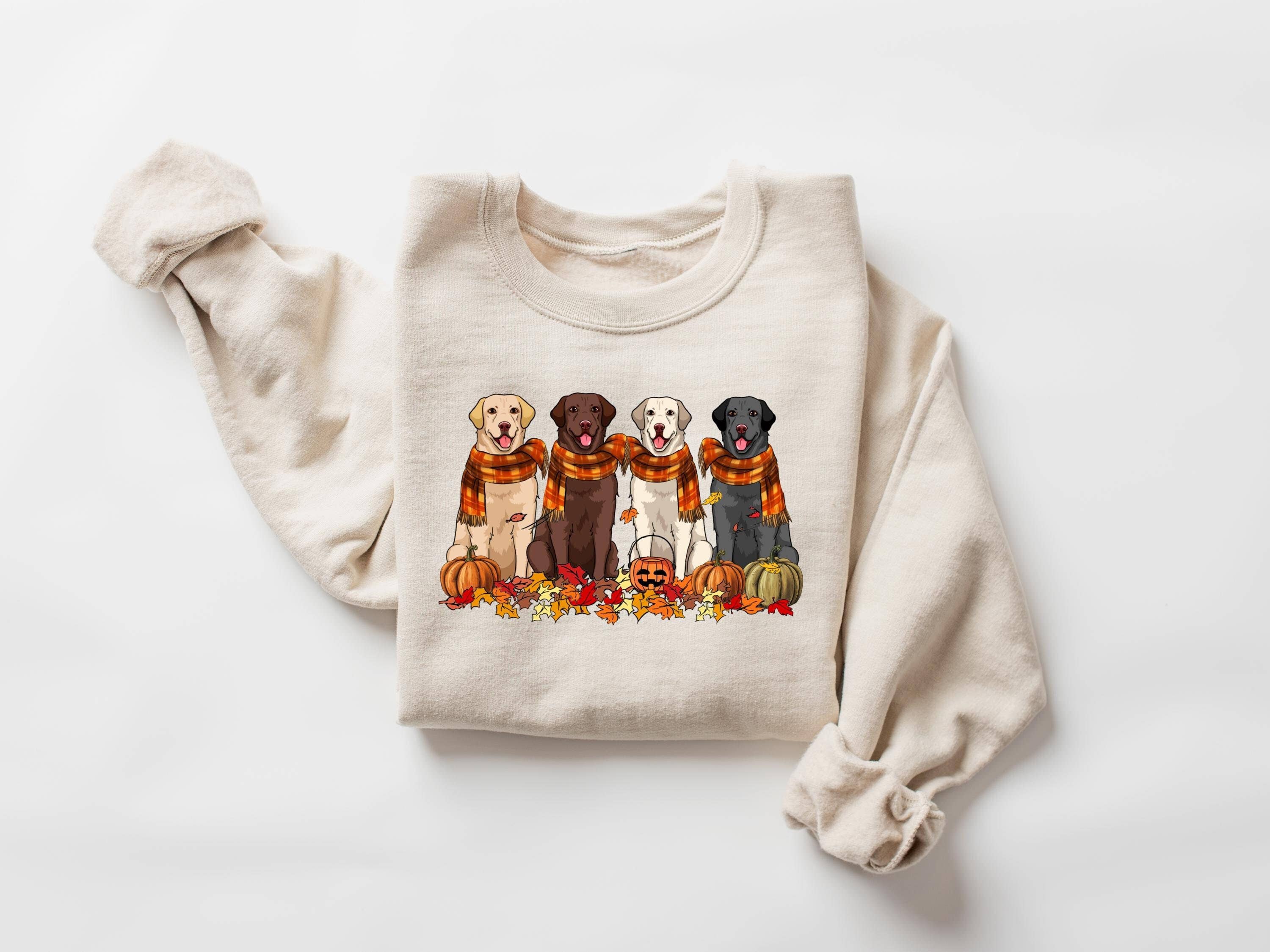 NVC Ecommerce LLC - Vente Sweat-shirt à imprimés – femme - Chandail de Thanksgiving pour chien Labrador Retriever, t-shirt pour amoureux des chiens0