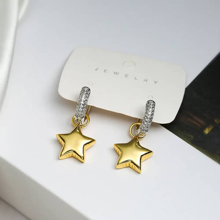 Yaya's Luxe Wholesale – wholesale Hoop-örhängen – Örhängen med diamantberlock i 18k guldplätering
