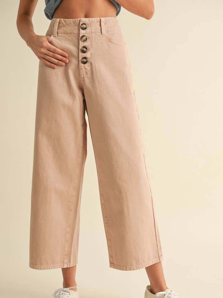 P4033 BAUMWOLLHOSE MIT KNOPFDETAIL VORNE für den Großhandel von MIOU MUSE