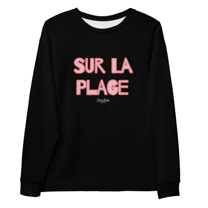 SUR LA PLAGE SWEATSHIRT • BLACK for wholesale by Dara Senders