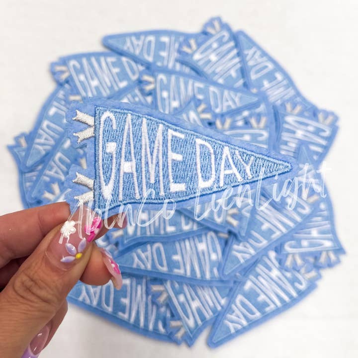ABLNco - Wholesale Patch - trucker hat patches light blue game day flag patch iron on