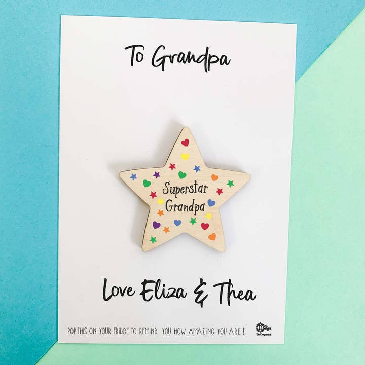 Tarjeta magnética Superstar Grandpa para venta al por mayor de Dios Designs