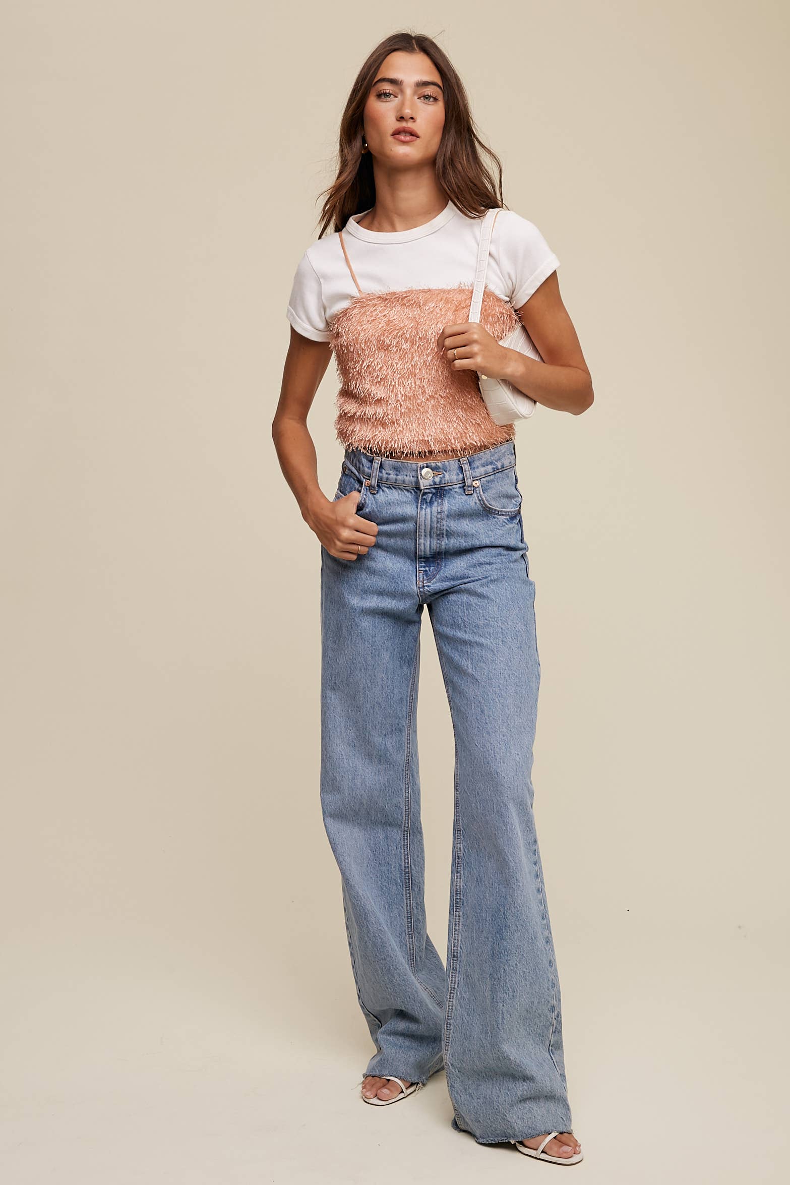 Listicle - Wholesale Camisole - Women's - Metallic Eyelash Knit Cami Top LT13155