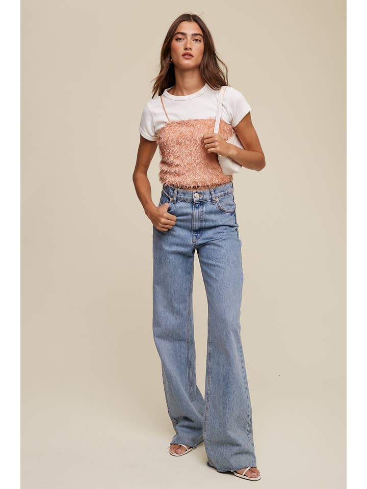 Listicle - Wholesale Camisole - Women's - Metallic Eyelash Knit Cami Top LT13155