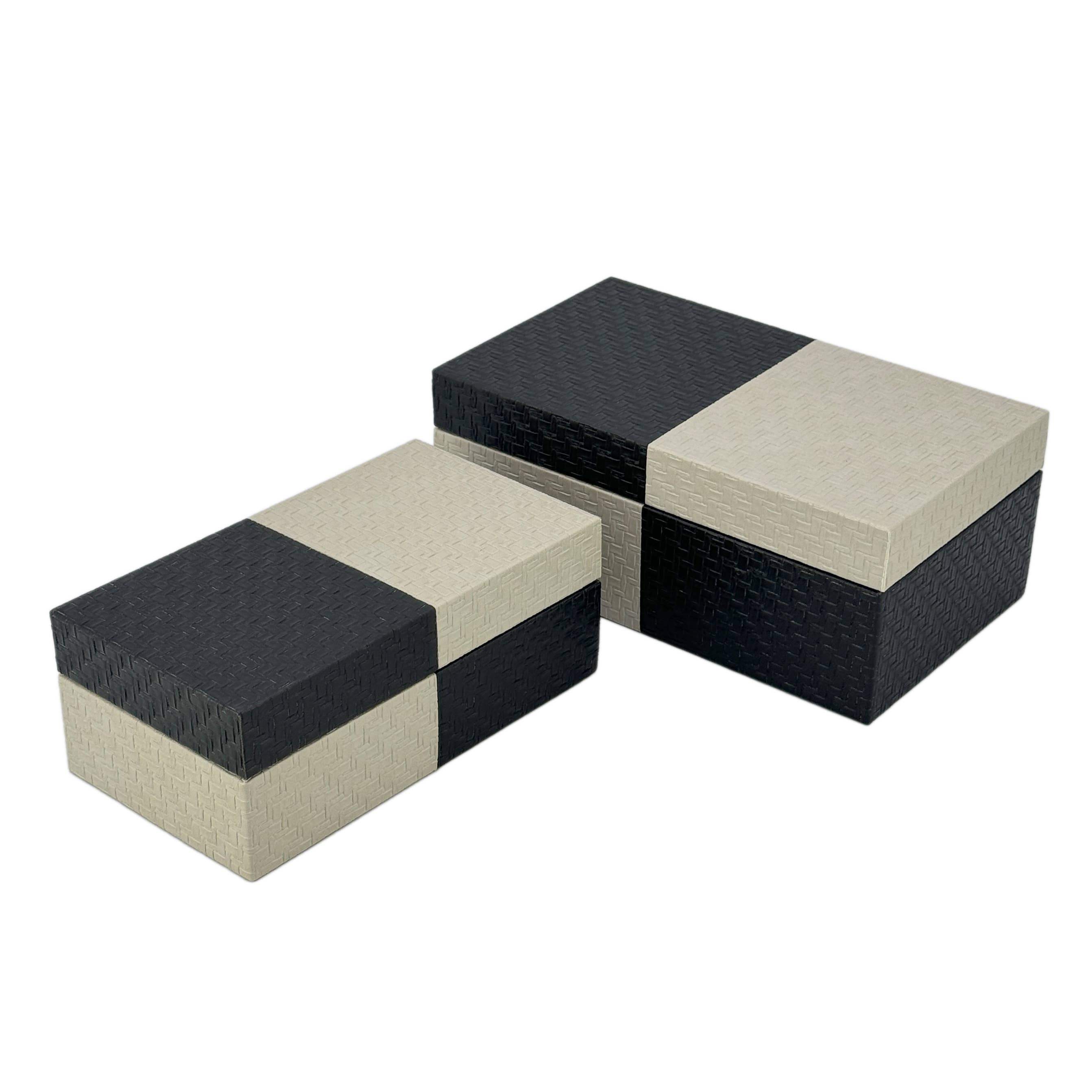 Galt International Company - Vente Boîtes décoratives - Coffret décoratif bicolore en cuir végétalien10