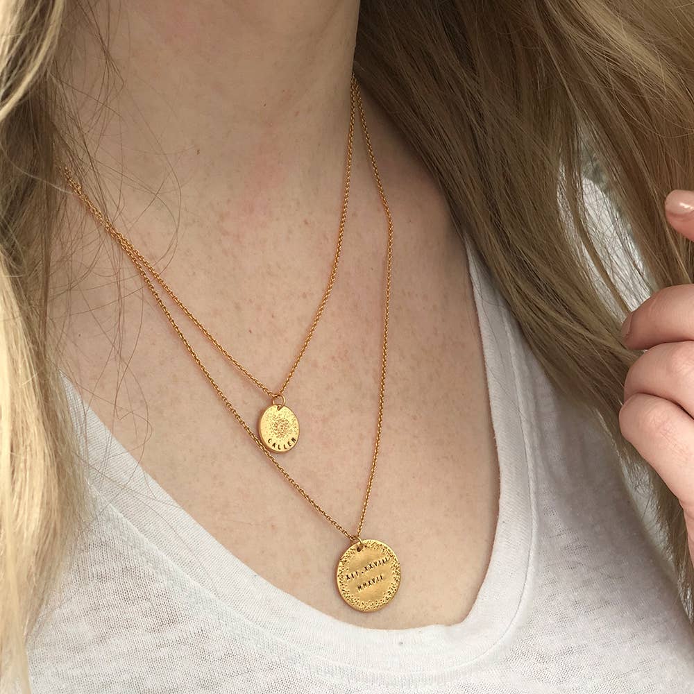 Christina Kober Designs - Wholesale Pendant/Charm Necklace - MINI COIN NECKLACE | stamped circle pendant6