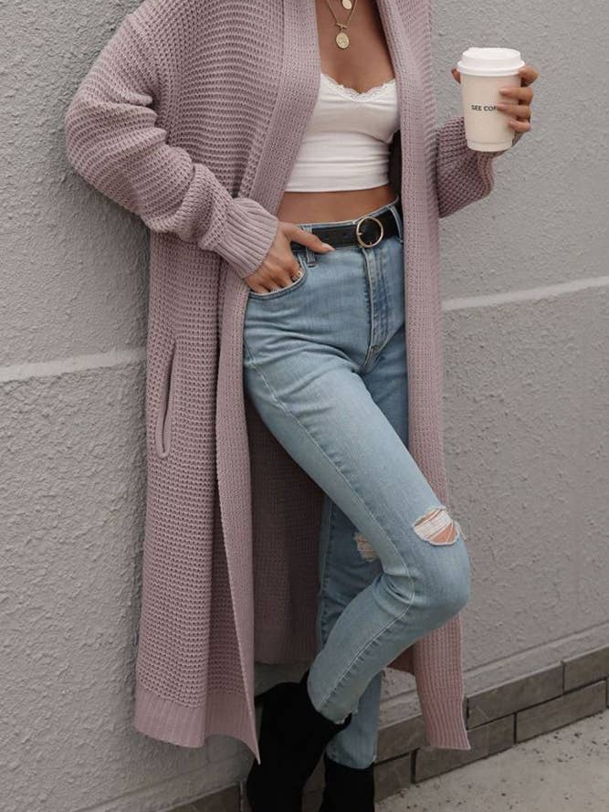 UNISHE - Vente Cardigan – femme - Cardigans ouverts longs unis MY02114