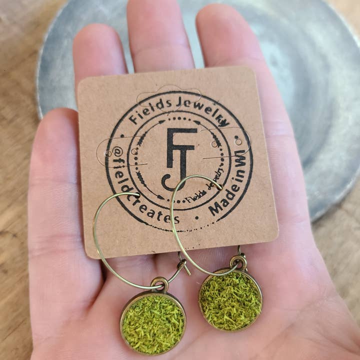 Fields - Wholesale Hoop Earrings - Mossy Hoop Earrings Nature's Jewelry Botanical Garden 3