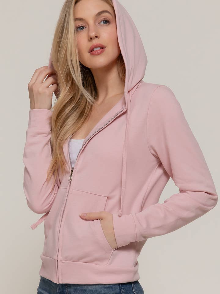 Long Sleeve Zipper French Terry Hoodie Jacket for wholesale by Active Basic | Active USA