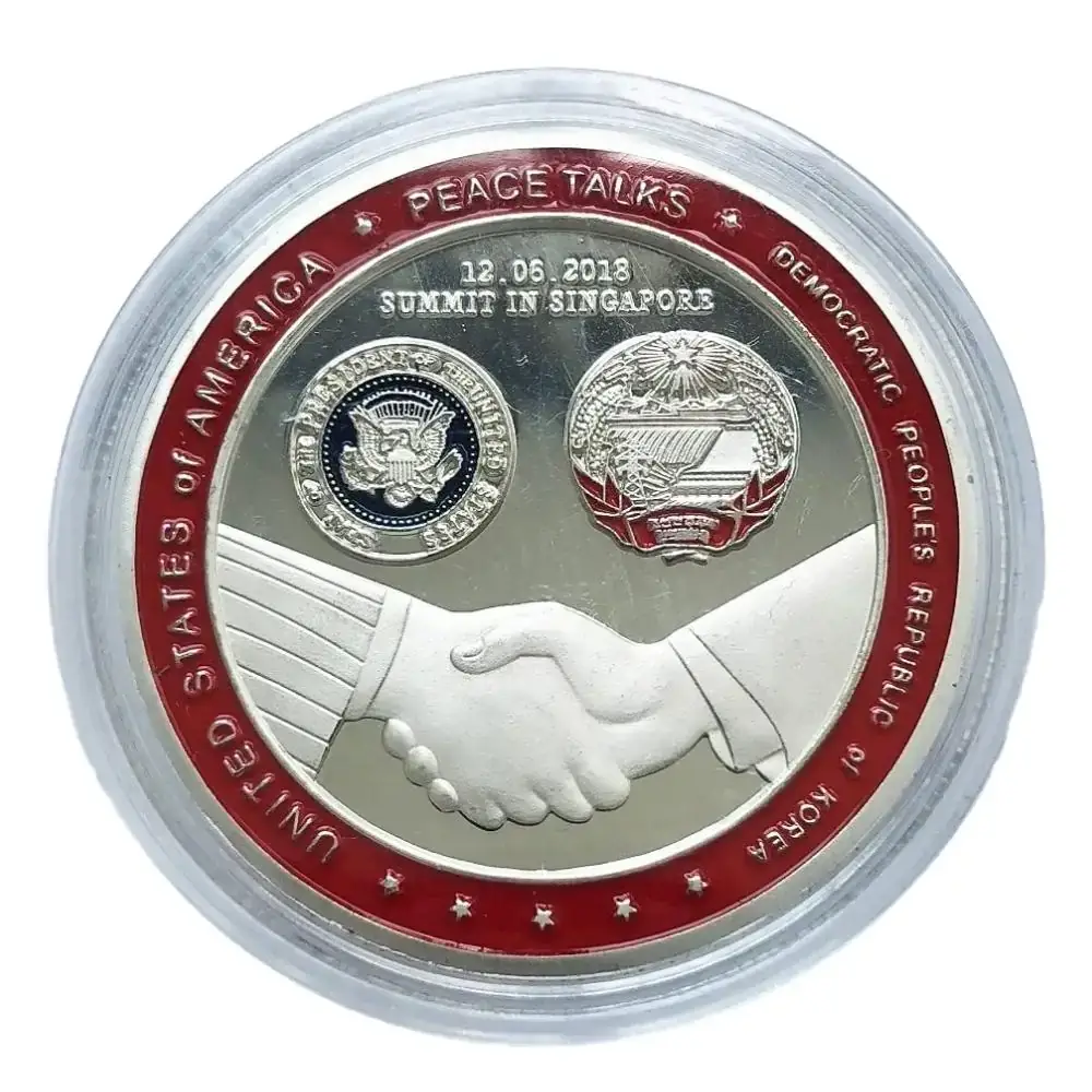 Blinkee.com, LLC - Wholesale Keepsake Coin/Token - Donald Trump & Kim Jong-un Commemorative Silver Coin1
