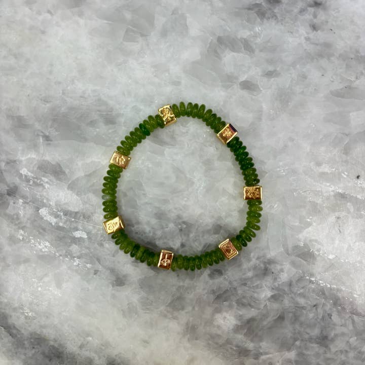 Mahjong Kralen Armband - Lichtgroen voor wholesale door Lauren Ferrell Designs