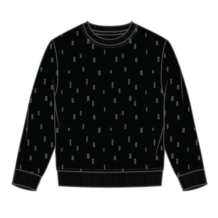 Sweat imprimé Miles Block sur fond noir pour la vente par Miles the Label