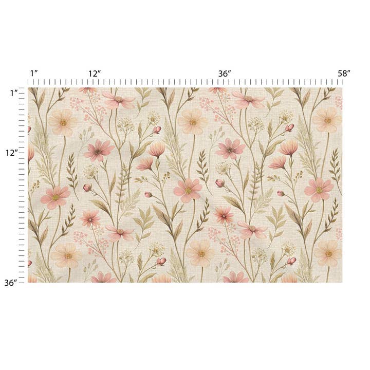 Vintage Pressed Florals 8 - Natural Fiber Fabric by the Yard for wholesale by FabricSmiths