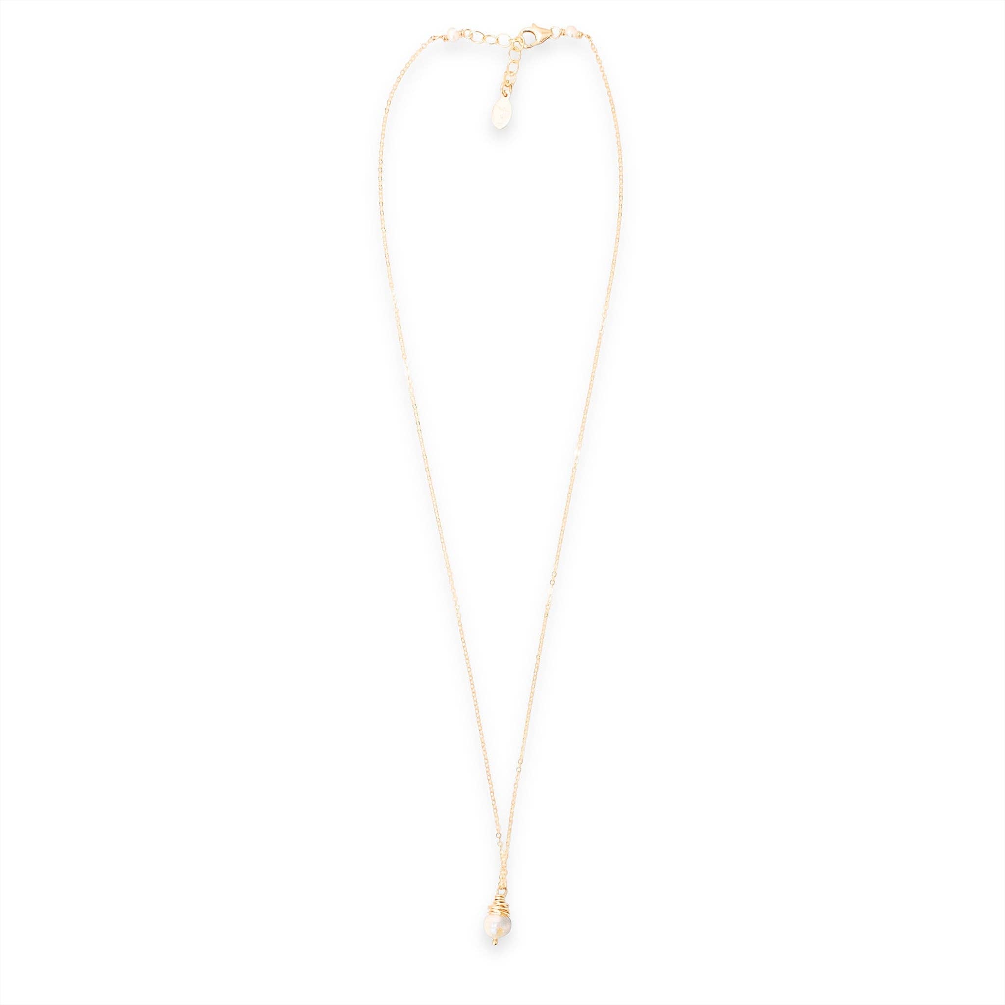 J + I Jewelry - Wholesale Pendant/Charm Necklace - Simple Gold Wrapped Pearl Necklace3
