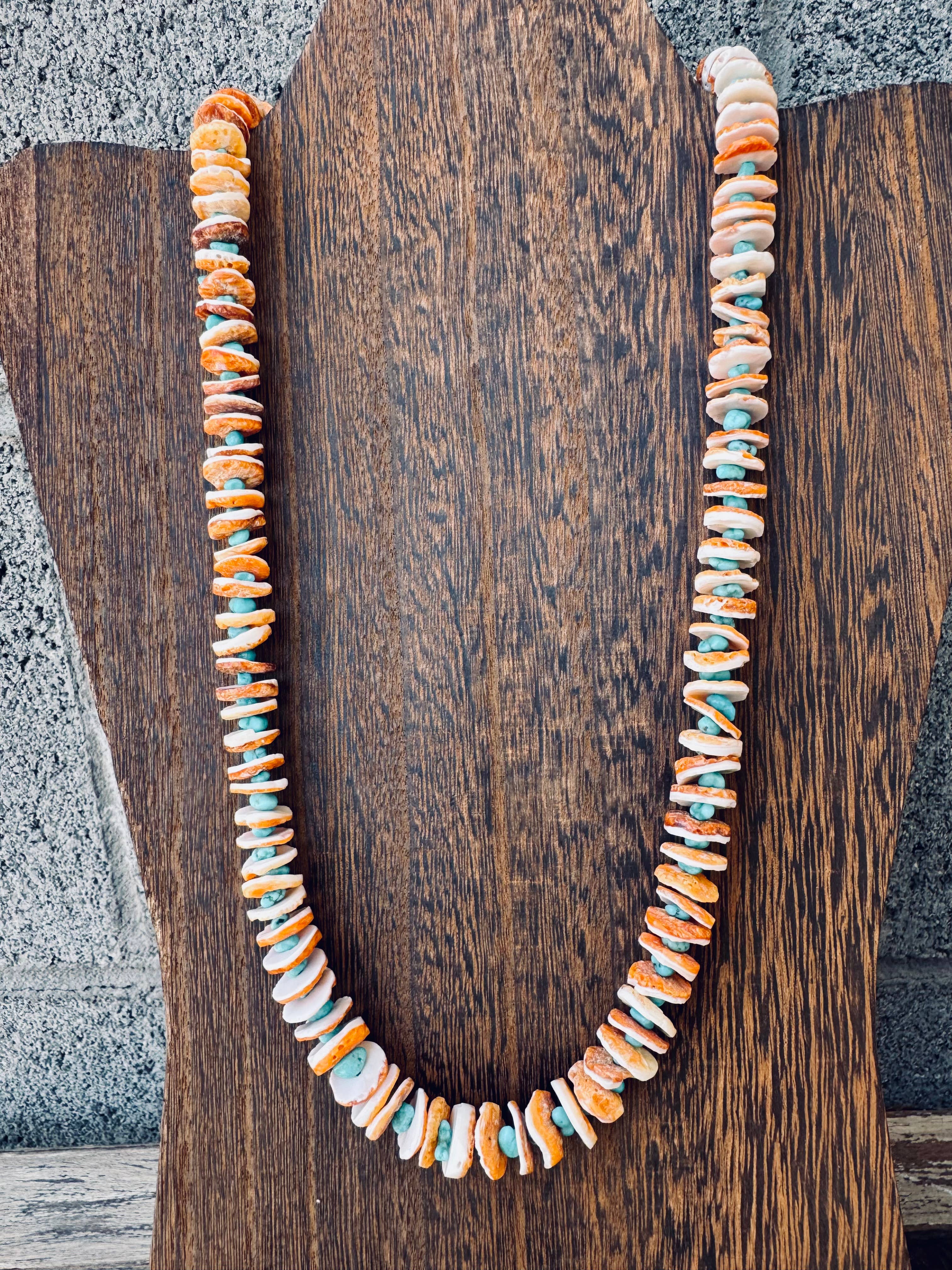 Wild Hancock Creations - Wholesale Beaded/Pearl Necklace - Orange Spiny Oyster Necklace/Genuine Turquoise Necklace7
