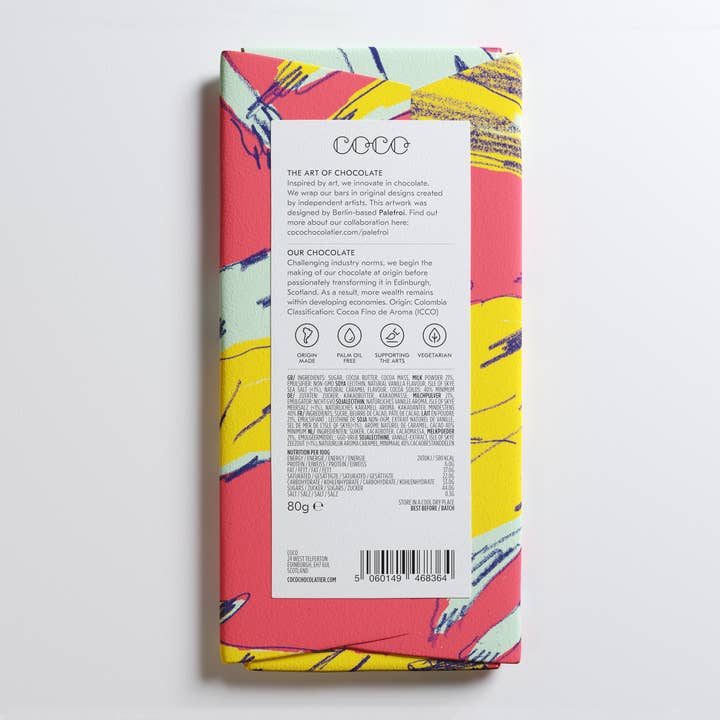 COCO Chocolatier - Wholesale Chocolate Bar - Salted Caramel Milk Chocolate Bar (Pack of 12)