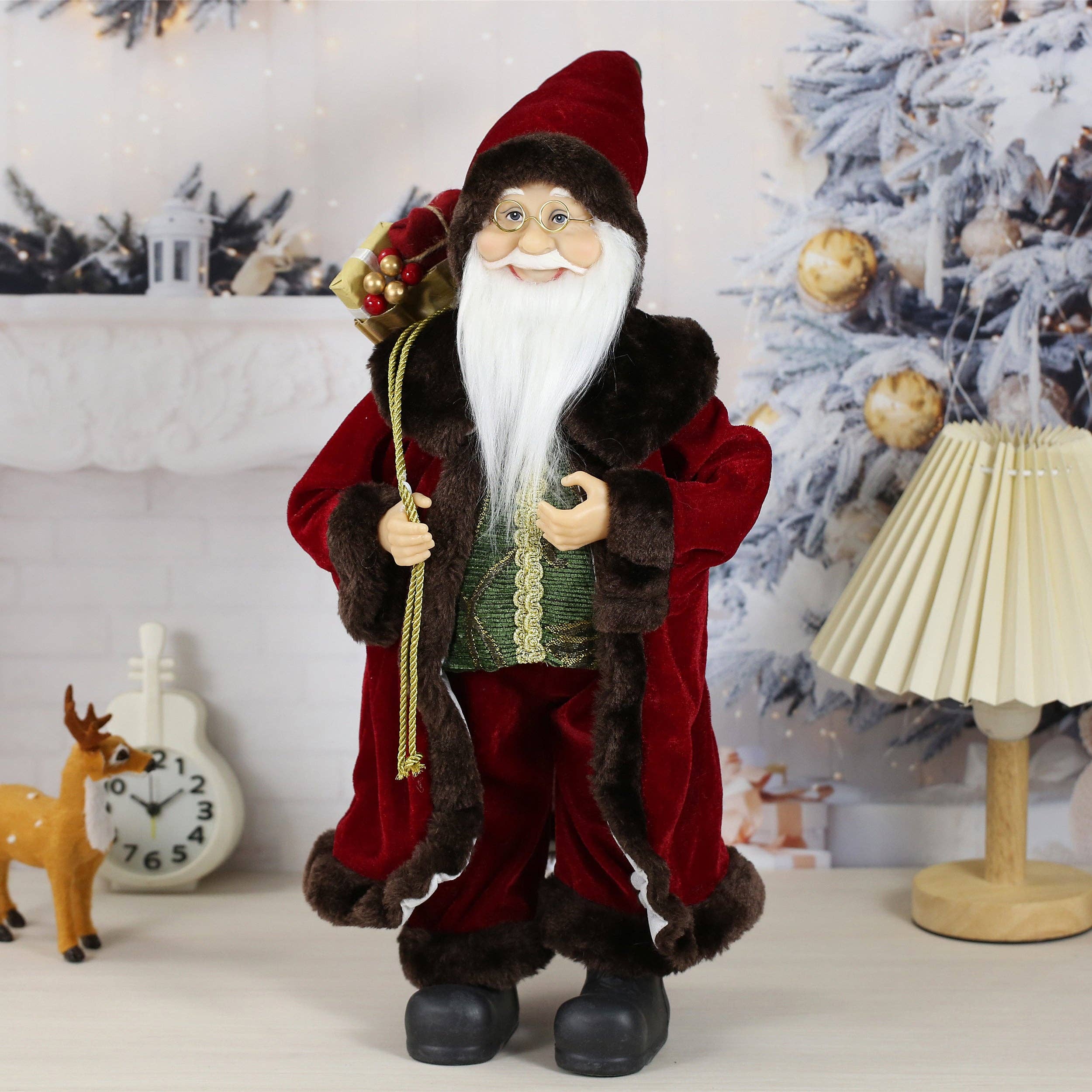 SINT - Wholesale Christmas Decoration - SINT 18 Inch Christmas Standing Santa Claus Doll Statue Figurine Ornament6