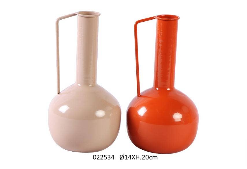 Faye - Wholesale Vase - Beige / Sienna 'Boston' Vase Ø14 X H. 20 cm / Set of 20
