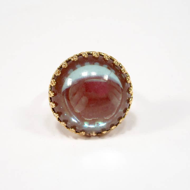 SoHo Schmuckmanufaktur - Wholesale Cocktail/Statement Ring - Erklärung Blauer Goldglasring2