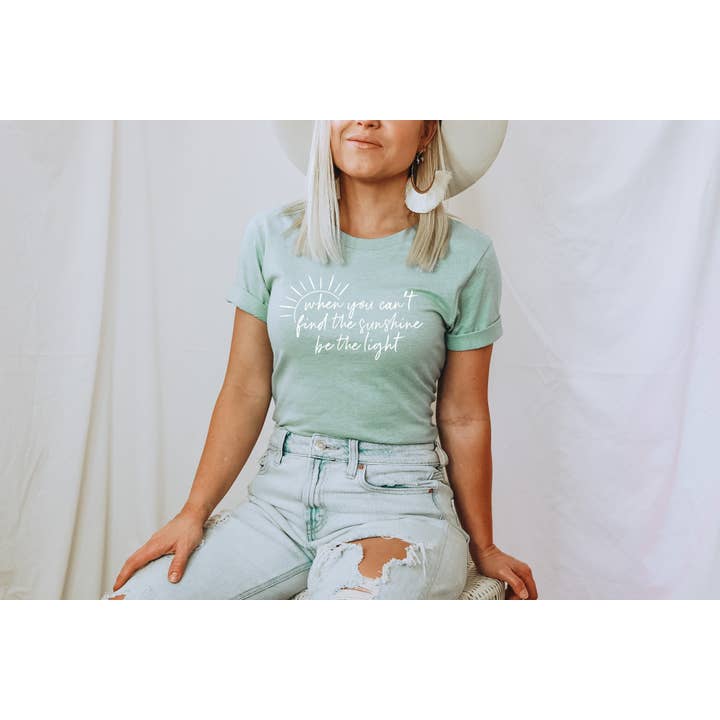 Autumn Rose Co. - Wholesale Screen Printed T-Shirt - Women's - Be The Light Tee, Christian Graphic Tee, Women's Tee