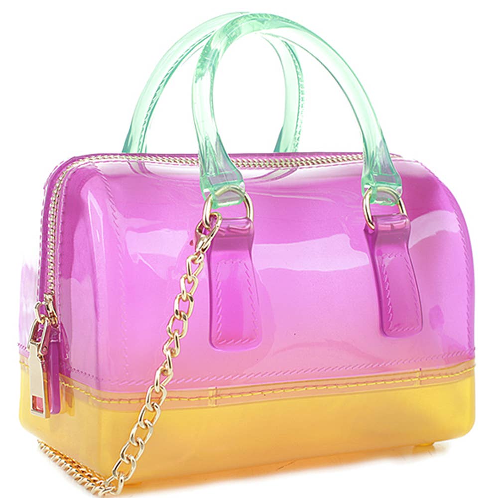 JOIA ACCESSORIES - Venta al por mayor Bolso con asas - Mujer - ASA DE FORMA CUADRADA MULTITONO JELLY DE MODA, JB 5878 CB7