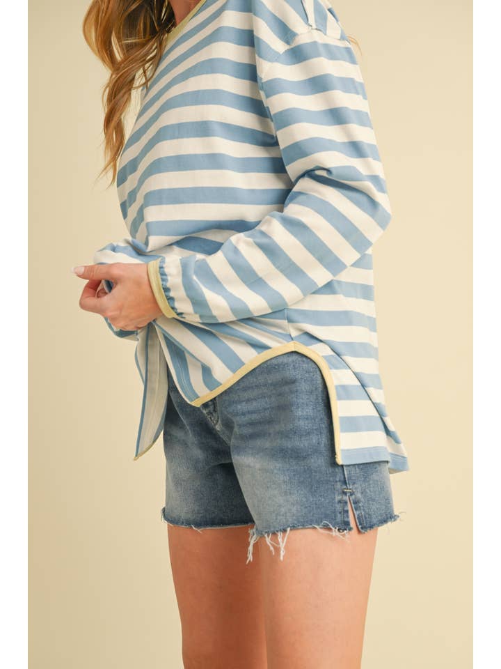 AEMI + CO - Wholesale Knit Top - Women's - 8433FN Onida Stripe Top6