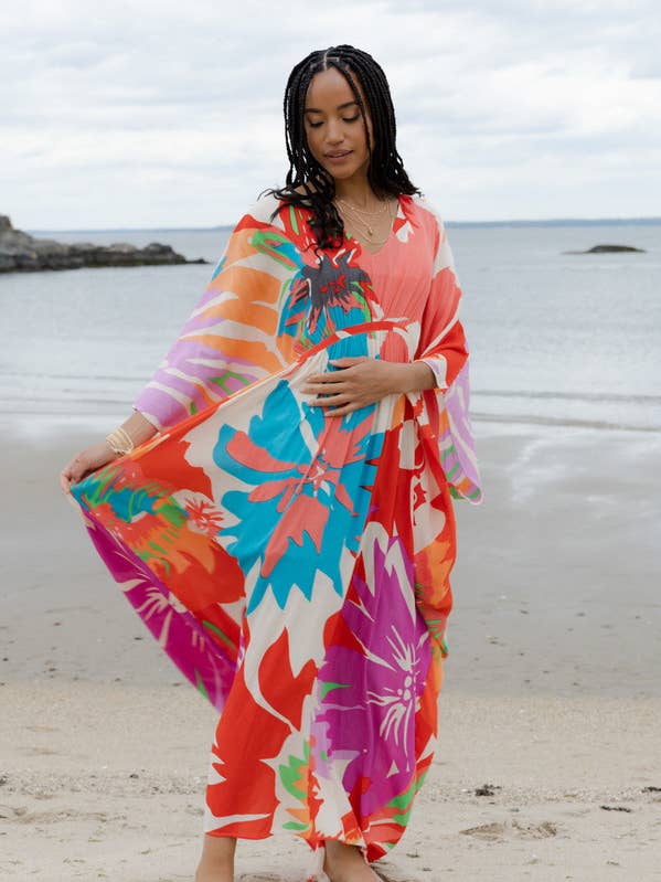 SAACHI - Wholesale Kaftan - Women's - Polychromatic Flowery Kaftan0