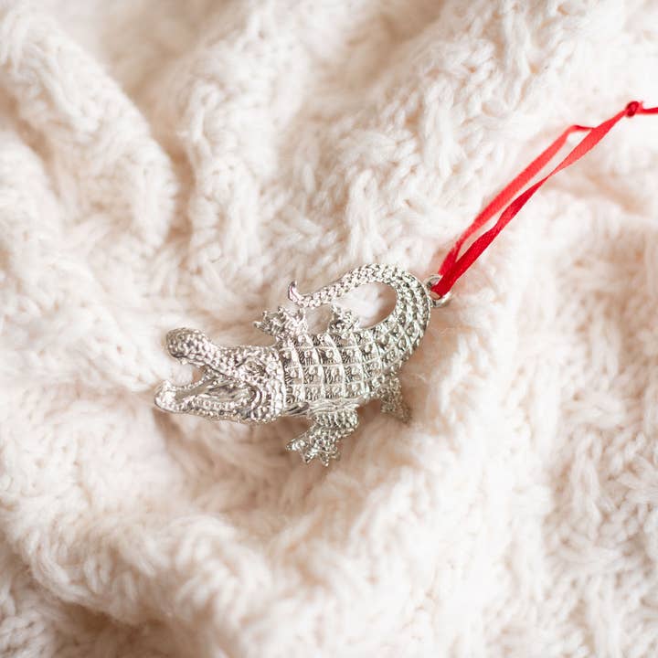 House of Morgan Pewter - Wholesale Ornament - Handmade Alligator Swamp Gator2