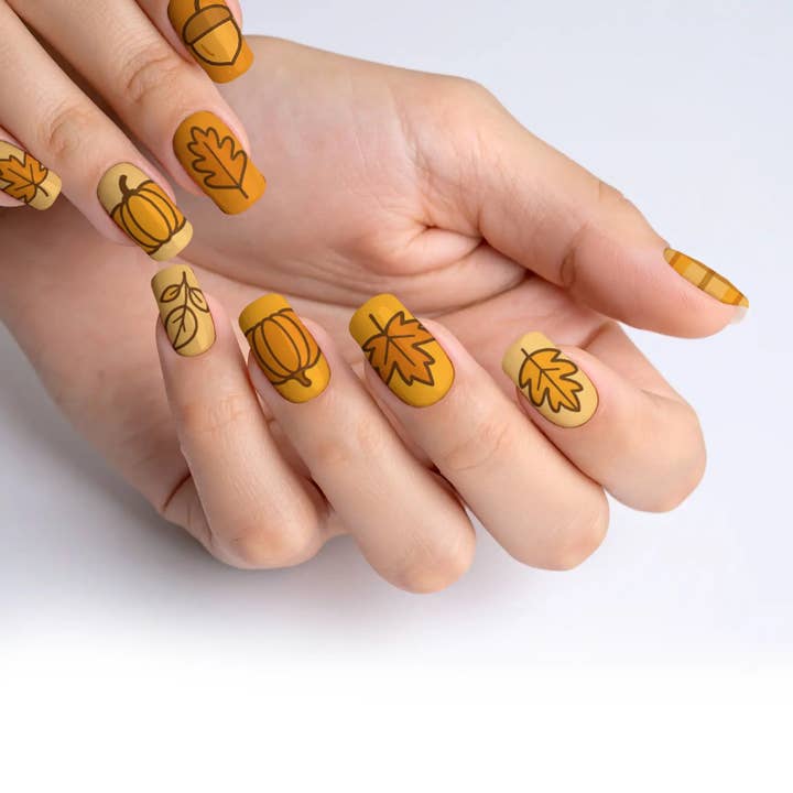 FYNE BODY - Wholesale Press-on/fake nails - Turkey Time Tan Thanksgiving Press-On Nails90