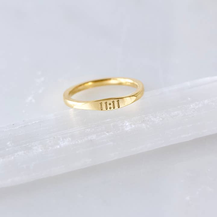 Mesa Blue - Wholesale Band/Stacked Ring - Angel Number 11:11 Stamped Ring - Waterproof