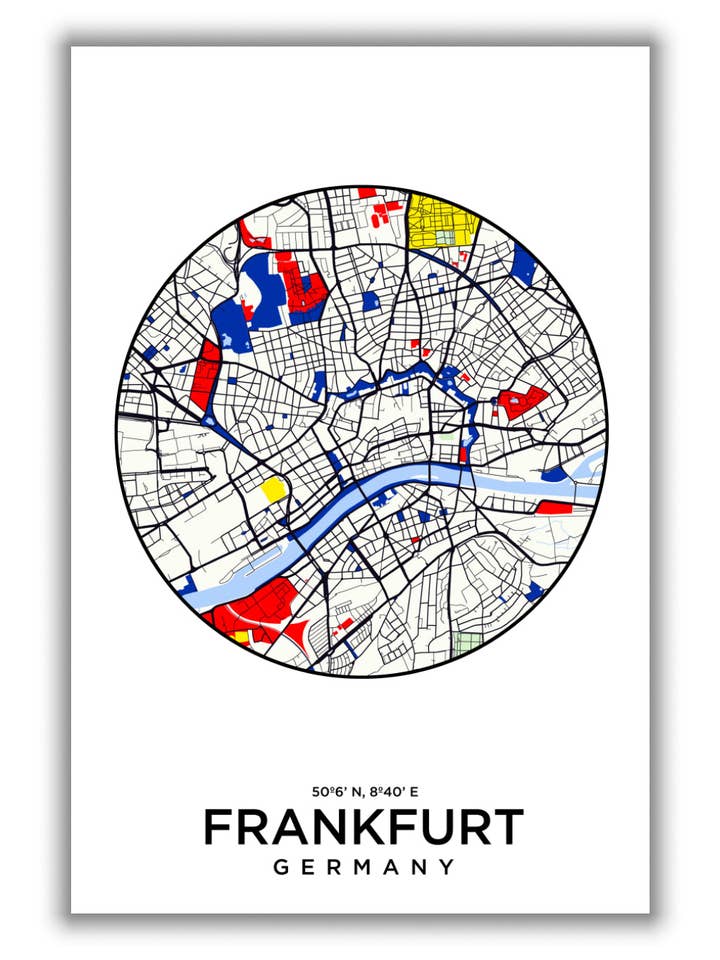 Kaart van Frankfurt voor wholesale door Stanley Print House