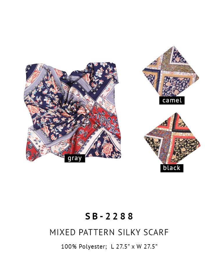 Do Everything In Love® – wholesale Scarf – Women's – Mixed Pattern Silky Scarf0