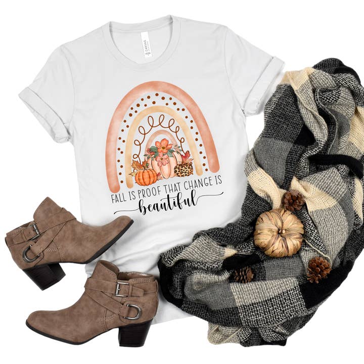 "Fall is Proof That Change is Beautiful" Fall DTF Transfer for wholesale by iHeartCustoms