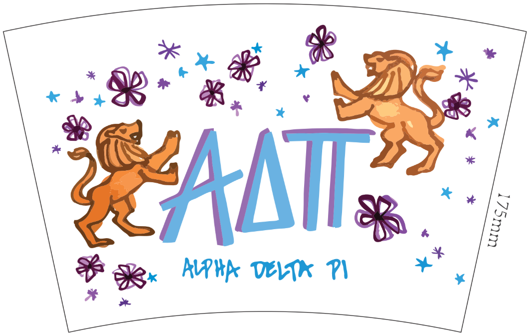 Over The Moon Greek - Wholesale Drinking Glass/Cup - Sorority Marker Cup21