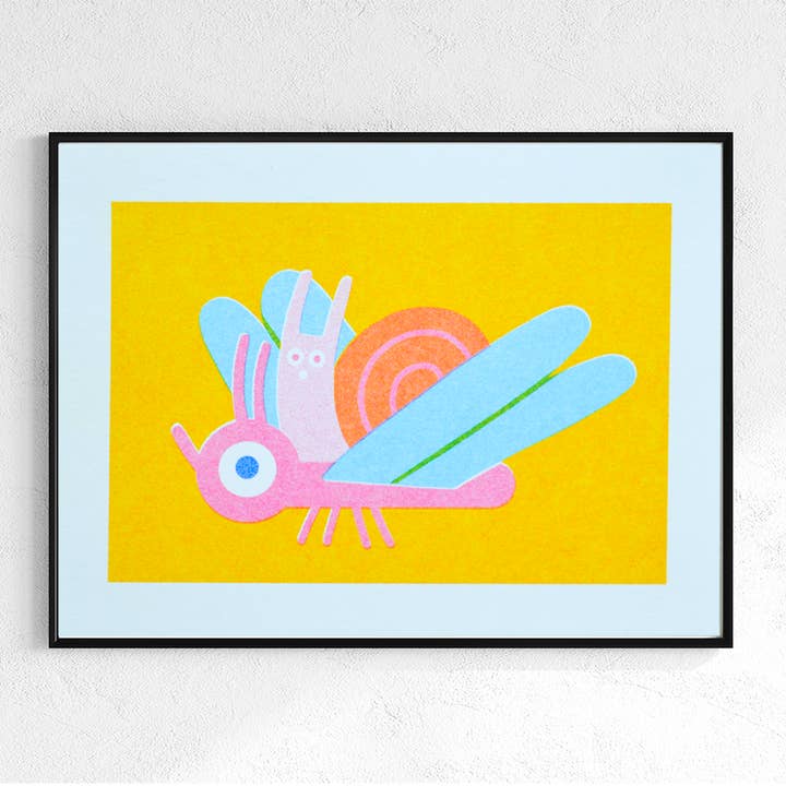 Lauren Morsley – wholesale Art print – Bug Mini Risograph Print