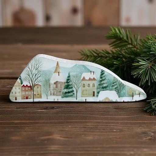 Inkwood Crafters - Wholesale Christmas Decoration - Nordic Village Abstract Wood Sitter - Christmas 2025 Decor0
