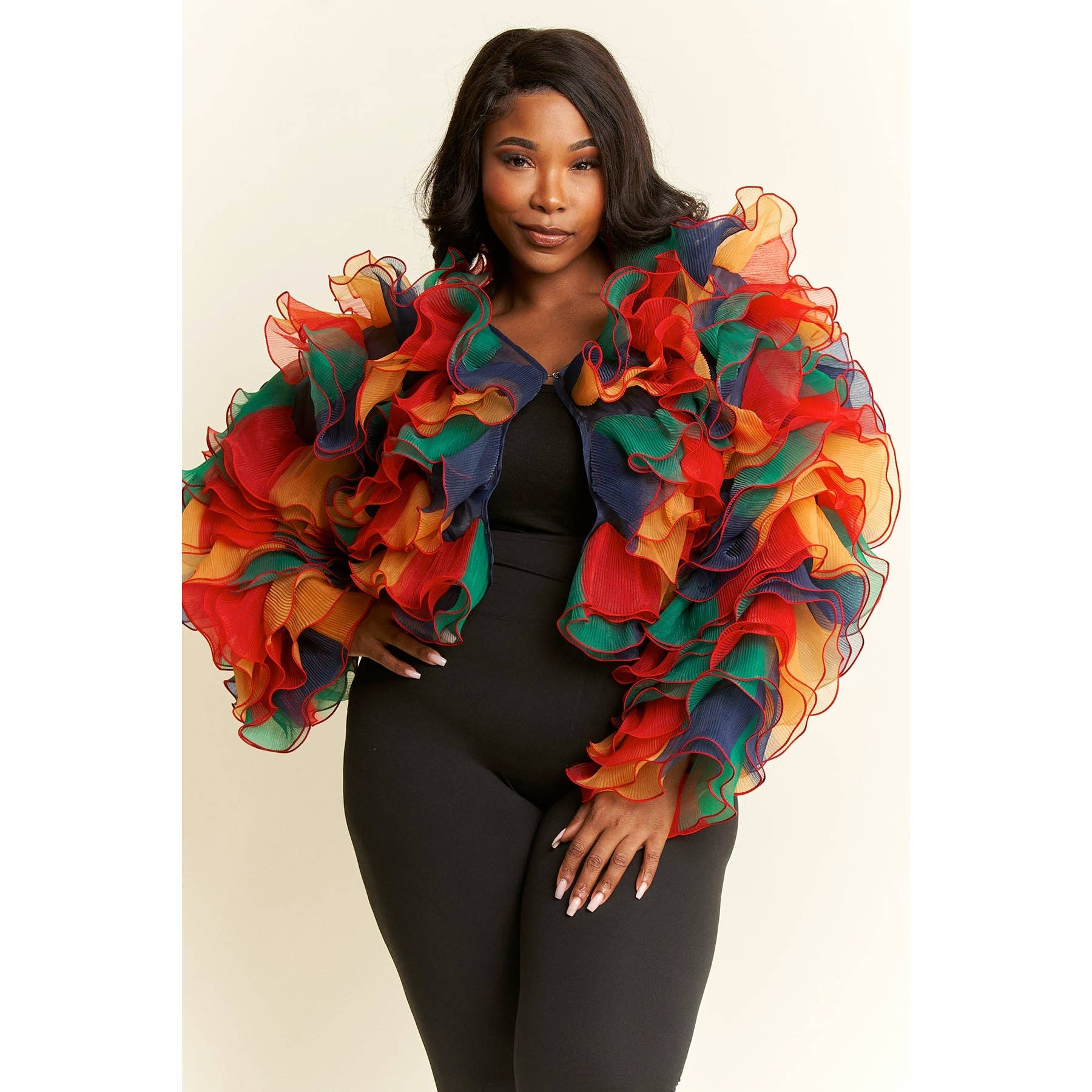 MULTI PLUS SIZE VIBRANT FLARE
 TOP for wholesale on Faire0